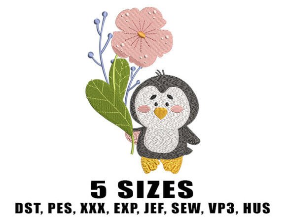Review: Penguin with Flower Embroidery Design
