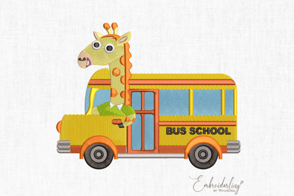 Review: School Bus Embroidery Design File